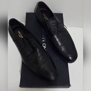 Men's Bruno Magli Derby Black Leather Dress Shoes Men’s 9.5